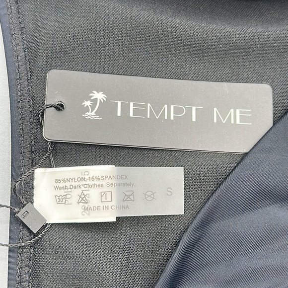 Tempt Me Solid Black Twist High Waist Women's Bikini Bottoms Size Small - Picture 4 of 5